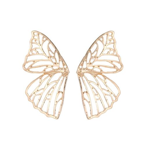 Boucles D'oreilles Papillon Ajouré Pour Femmes, Couleur Or Argent, Aile En Métal, Personnalité À La Mode, Brincos, Bijoux Populaires, Cadeau