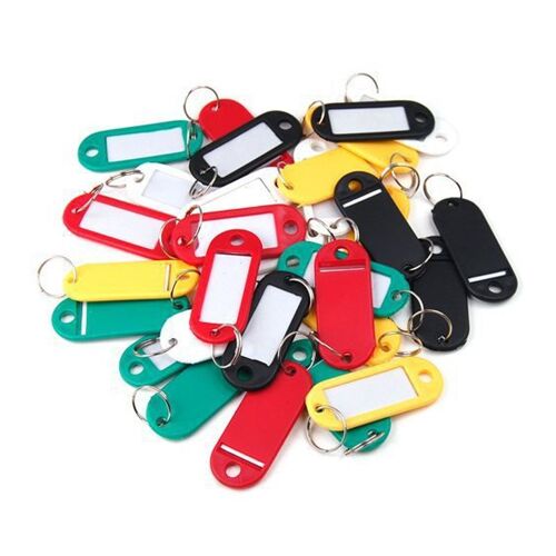 Lot De 10 Étiquettes Numériques Colorées En Plastique, Porte Clés, Anneau Fendu, Étiquette De Nom, Langue, Carte Vierge, Porte Clé En Papier Pour Bagages