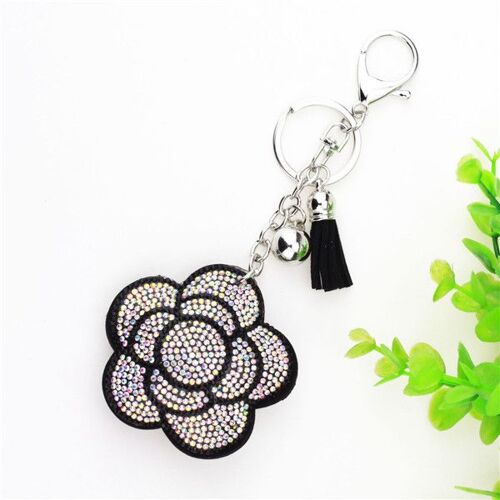 Porte Clé Avec Pompon En Cuir Et Cristal Pour La Saint Valentin, Anneau Pendentif Pour Sac À Main De Voiture