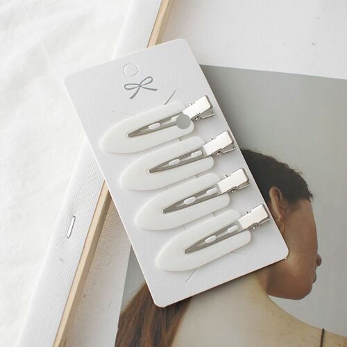 Pinces À Cheveux Sans Plis, 4 Pièces, Frange Latérale Fixe, Barrette, Maquillage, Accessoires Pour Le Visage, Épingles À Cheveux Pour Femmes Et Filles 