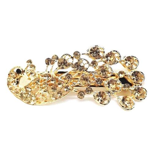 Barrette Paon Avec Strass En Cristal Pour Femme Et Fille, Épingle À Cheveux Rétro, Accessoires De Coiffure Brillants, Bijoux, Cadeau 
