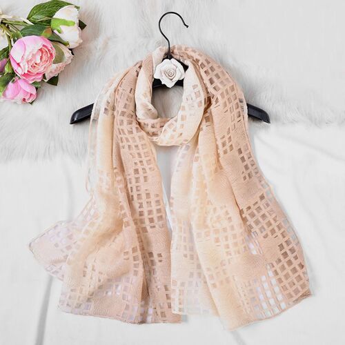 Foulard en soie avec dentelle pour femmes, coupe à fleurs, dégradé, châle de printemps, serviette de plage, protection solaire