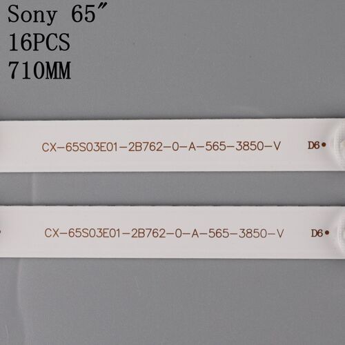 16 pièces LED bande rétro-éclairage Nipseyteko 8 Lampe Sony 65 ""TV CX-65S03E01 KDL-65W855C KDL-65W857C Kdl-65w859c 650TV02 V3 T650HVF05.1 T650HVF0 Nipseyteko