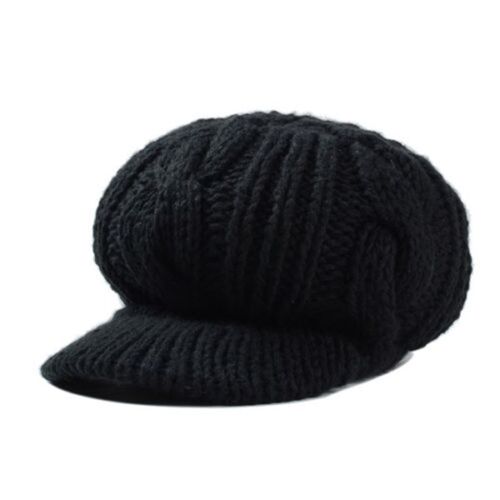 Bonnet D'hiver En Laine Pour Femme, Bonnet Chaud À Rabat