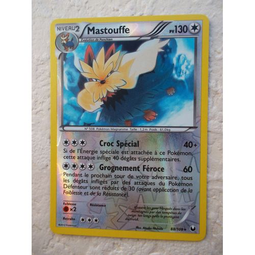 Carte Pokemon Mastouffe - Reverse -Explorateurs Obscurs 88/108 -Rare -