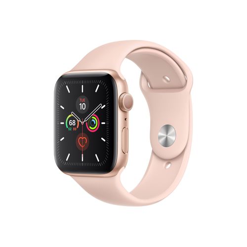 Apple Watch Series 5 (GPS) - Boîtier 44 mm Aluminium Or avec Bracelet Sport Sable rose de taille S/M/L