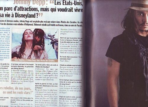 Entrevue Queen Latifah 2p/ Colin Farrell 2p/ Muriel Hurtis 2p/ Beyonce 1p/ Johnny Depp 2p/ Michelle Rodriguez 2p/ Schwarzenegger 2p/ Tom Selleck Magnum 2p/ Natalie Imbruglia 2p/ Angelina Jolie 2p/ Alizee 1p/ Jamel Debbouze 8p 133