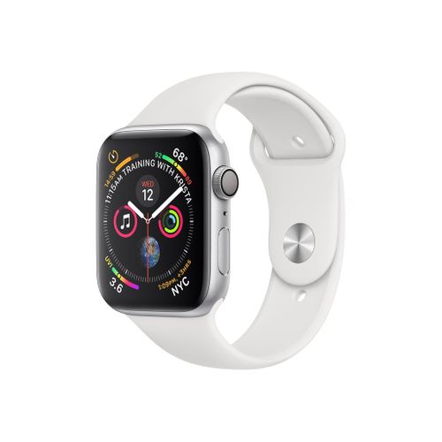 Apple Watch Series 4 (GPS) - Boîtier 40 mm Aluminium Argenté avec Bracelet Sport Blanc