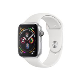 Apple Watch Series 4 (GPS) - Boîtier 44 mm Aluminium Argenté avec Bracelet Sport Blanc