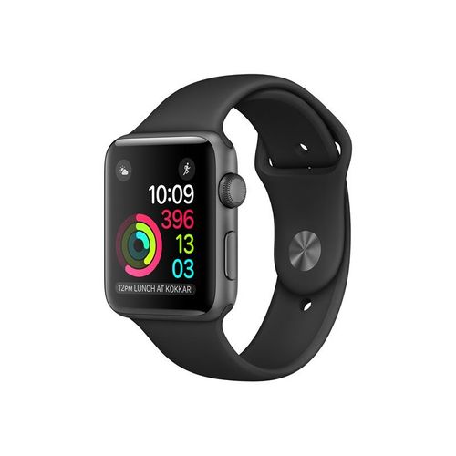 Apple Watch Series 1 - Boîtier 38 mm Aluminium Gris avec Bracelet Sport Noir Taille S/M/L