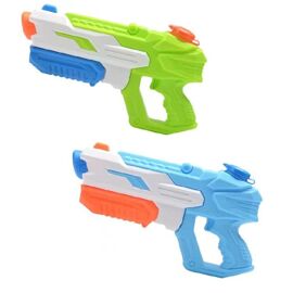 Lot De 2 Pistolets À Eau (500 Ml Bleu Et Vert), Portée 10-11 Mètres, Grande Capacité, Puissant Pistolet À Eau Longue Portée, Jouets De Piscine D'été Pour Enfants Et Adultes