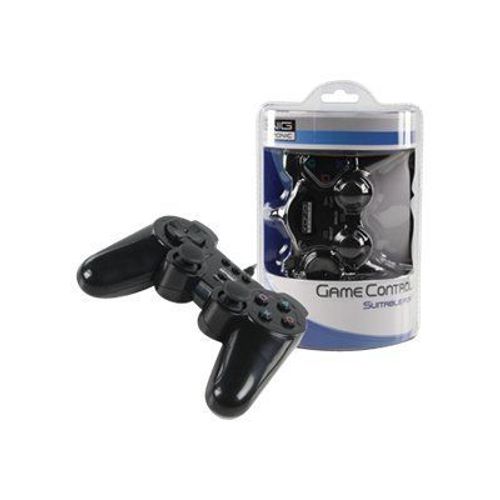 König - Gamepad - 14 boutons - filaire - noir - pour Sony PlayStation 2, Sony PS one, Sony PlayStation