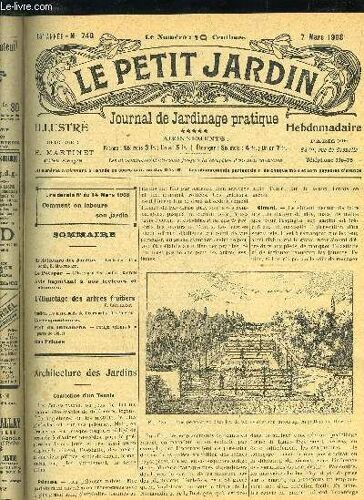 Le Petit Jardin Illustre N° 748 - Architecture Des Jardins. ¿ Confection D'un Teunis, H. Martinet.Le Potager ¿ L'estragon Et Sa Culture, Boidinavis Important À Nos Lecteurs Et ...