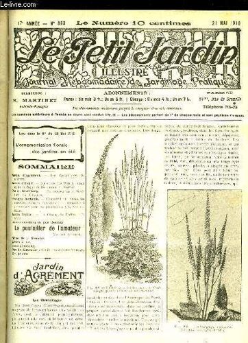Le Petit Jardin Illustre N° 863 - Jardin D¿Agrément. ¿ Les Cimicifuges. S. Mottet.Jardin Potager. ¿ Du Semis Des Pois À Rames Et De La Façon De Les Ramer. G. Potrat.Petites Inventions. ¿ Un ...