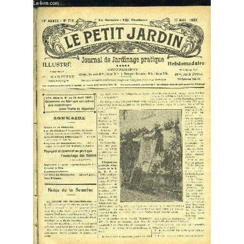 Le Petit Jardin Illustre N° 719 - Notes De La Semaine.Les Orchidées À La Portée De Tous. ¿Cours Pratique De Culture Populaire, L. Drival. Arboriculture D'ornement. Le Cognassier De Chine, P. ...