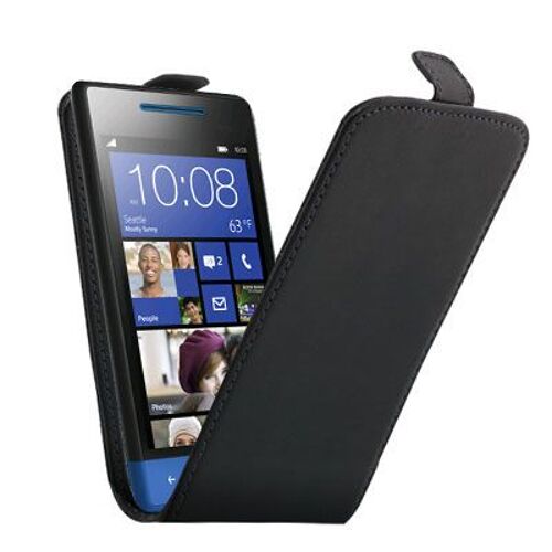 Etui Portefeuille Cuir Noir HTC 8S