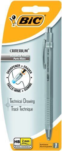 Bic - Criterium - Blister De Porte-Mine Rechargeable - Argent - 2 Mm