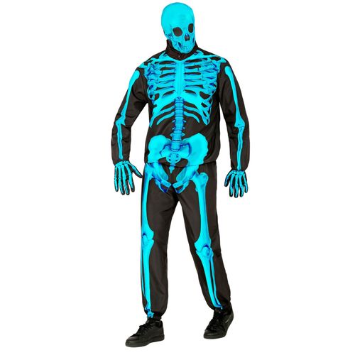 Déguisement Squelette Bleu Fluo Adulte - Taille: Xl