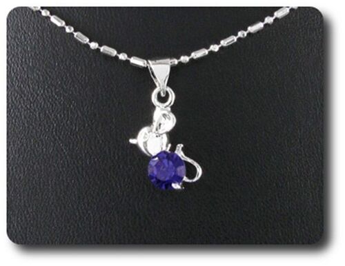 Pendentif Amethyste 6 Mm Plaqué Or Blanc 18 K.