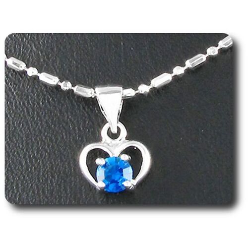 Pendentif Saphir Bleu 1x4 Mm Plaqué Or Blanc 18 K.