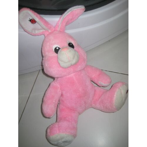 Peluche Doudou Lapin Rose Coccinelle Fizzy 33 Cm