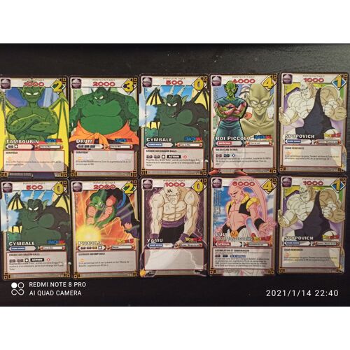 Lot De 10 Cartes Dragonball-Type Maléfique-Vf-2006