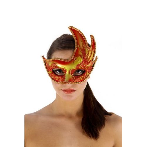 Masque Vénitien La Boheme, Rouge.Pour Soirées Et Fêtes.