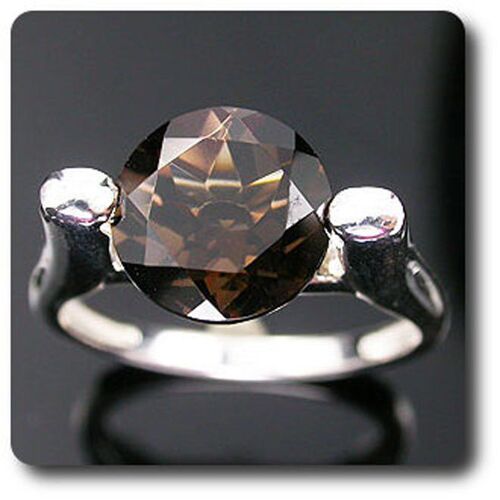 Bague Quartz Fume Argent 925.