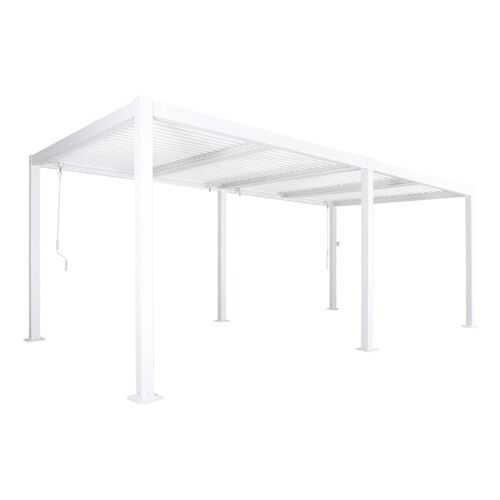 Pergola Bioclimatique Blanc Et Acier 3x6m
