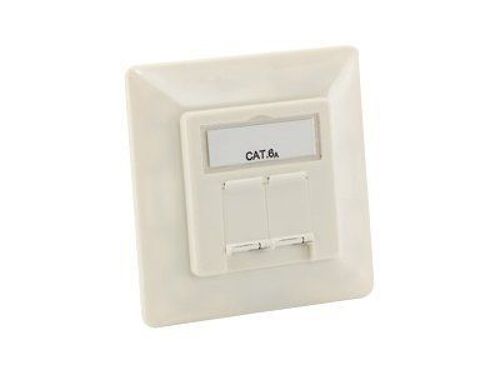 equip Professional - Prise à montage encastré - RJ-45 X 2 - blanc pur, RAL 9010 (pack de 5) - pour equip Universal Surface Mounting Box