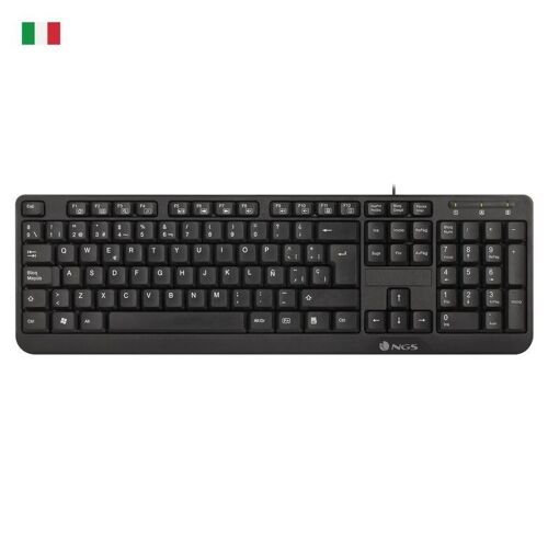 NGS FunkyV3, QWERTY, IT clavier Maison USB Italien Noir