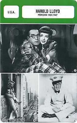 Fiche Monsieur Cinema Harold Lloyd [1924-1971] (Erreur De Dates Sur Le Recto De La Fiche)