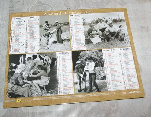 Almanach Du Facteur 2019 - Plan Et Cartes Des Côtes D'armor ( 22) Paysans - Paysanes - Ferme