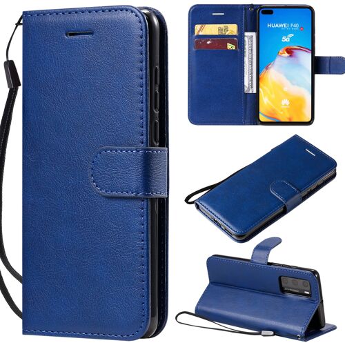 Coque Pour Huawei P40,Portefeuille Etui Housse En Cuir Protection Avec Porte Cartes,Antichoc Etui A Rabat Pochette Pour Huawei P40,Bleu