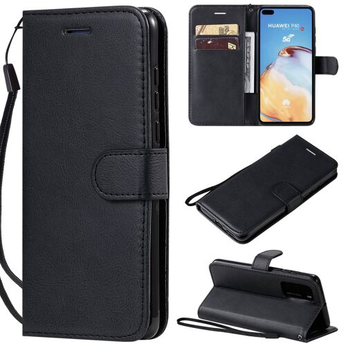 Coque Pour Huawei P40,Portefeuille Etui Housse En Cuir Protection Avec Porte Cartes,Antichoc Etui A Rabat Pochette Pour Huawei P40,Noir