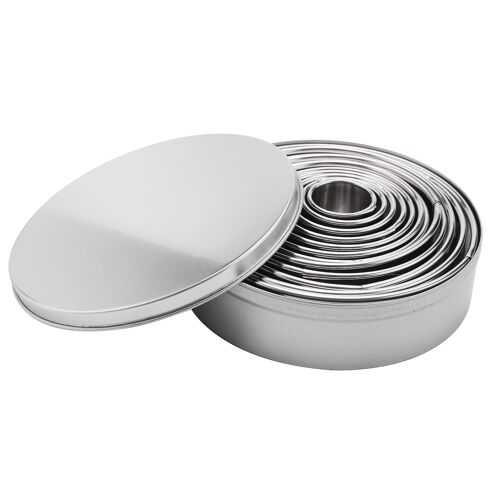 304 Stainless Steel Round Cake Mould Rolling Mousse Ring Fondant Donut 12-Piece Biscuit Mould