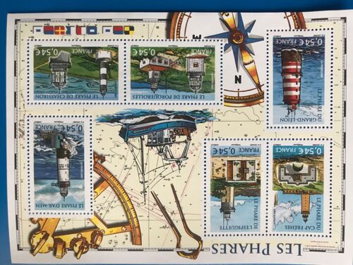 Bloc Feuillet 114 Les Phares, 6 Timbres ( Cap Fréhel, L Espiguette, Grand Léjon, Porquerolles, Chassiron, Ar-Men, Année 2007, Gomme Intacte
