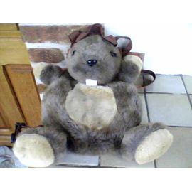 Sac À Dos  Castor - Peluche Roda -  34 Cm  Environ  - Années 90  ¿ Peluche, Sangles ,Fermeture Éclair - Lavable À 30°.