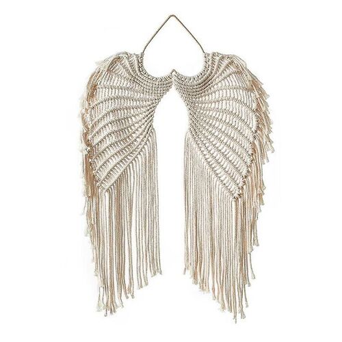Macrame Woven Bohemian Wall Hanging Tapestry Handmade Angel Wing Handicraft Art Home Apartment Dorm
