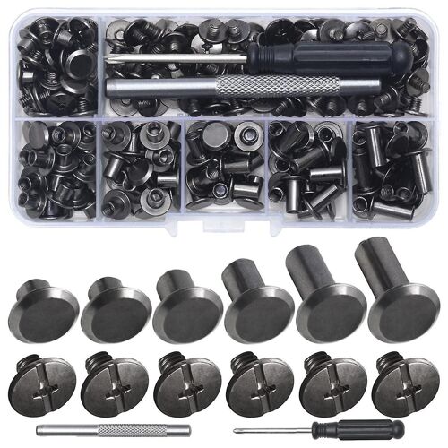 Chicago Vis Rivets En Cuir Assortiment Vis Rivets M5 Chicago Vis De Reliure pour Décorer PU Artisanat Ceintures (110PCS) B