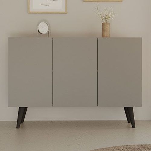 Buffet 3 Portes 120x39,9x95,5 Cm Gris Et Noir - Cisko