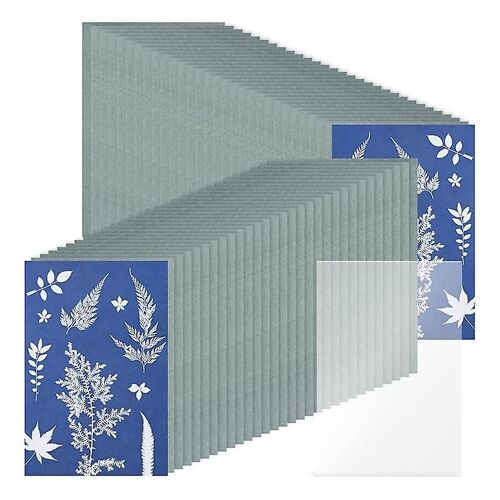 Kit de papier cyanotype de 61 pièces, papier d'impression de sensibilité de papier à dessin solaire (5,9 x 3,9 pouces)