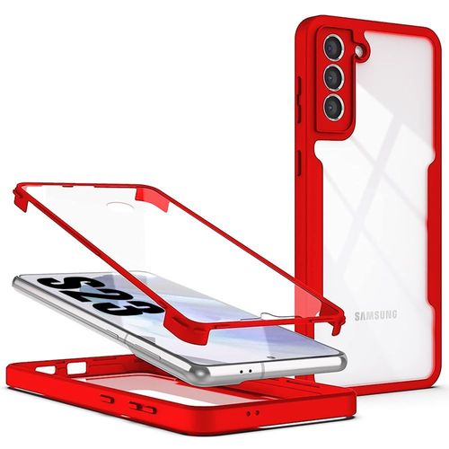Coque Pour Samsung Galaxy S23 Housse Intégral Avant + Arrière 360 Rouge - E.F.Connection