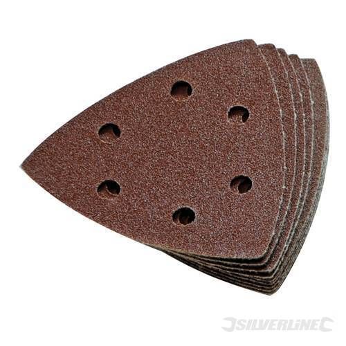 10 feuilles abrasives triangulaires auto-agrippantes 90 mm - GRAIN 80 - SILVERLINE