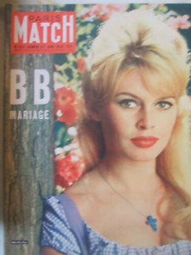 Paris Match 533 Rainier & Grace Kelly Monaco 2p / Brigitte Bardot & Jacques Charrier 10p / Le Tierce Pmu Course Chevaux 10p / Maria Callas & Onassis 2p / Mickey Rooney 1.5p/   533