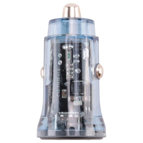 Transparent Car Charger USB Car Charger Quick Charge Qc4.0 Qc3.0 Qc Scp 3A Pd Type C 30W USB Charge