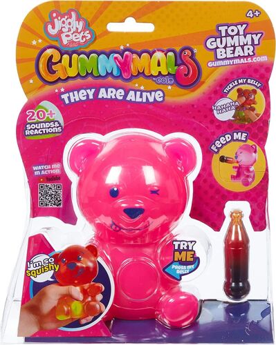 Jiggly Pets Gummymals Pink Interactive Super Squishy Gummy Bear