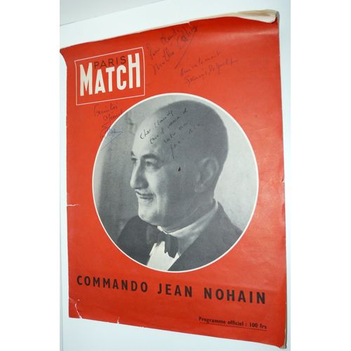 Henri Salvador, Fernand Raynaud, Jean Nohain, François Deguelt, Mathé Altéry, Autographes Sur Programme Commando Jean Nohain Paris-Match