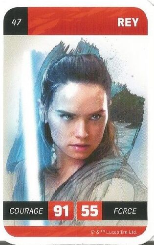 Carte Star-Wars Leclerc 2018 N°47 - Rey