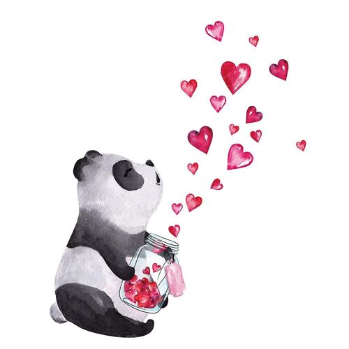 Wall Stickers Love Panda Wall Mural Decal Art Sticker Decoration Self-Adhesive Murals For Living Ro
